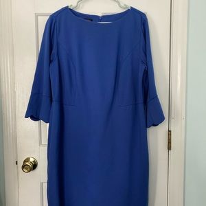 Beautiful blue dress with scalloped edging-